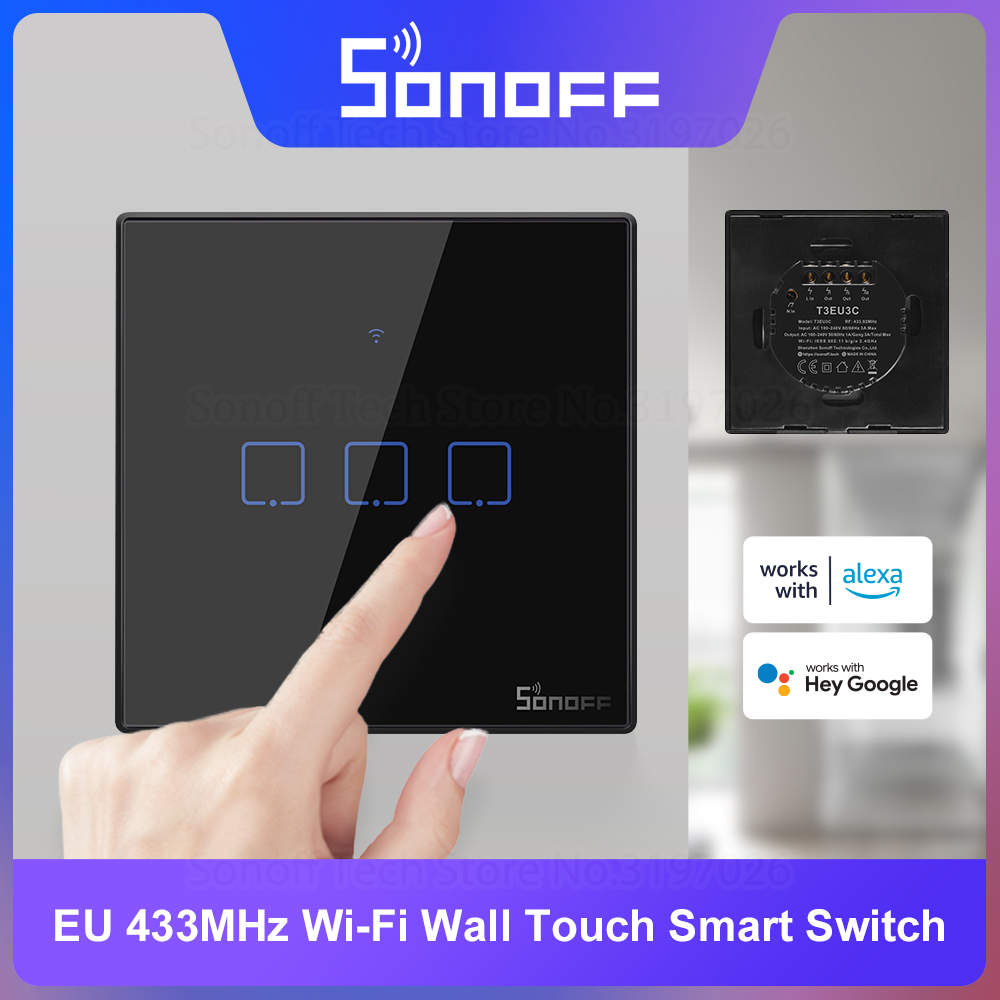 SONOFF T3EU Black WiFi Smart W - Sonoff Basic recension och pris