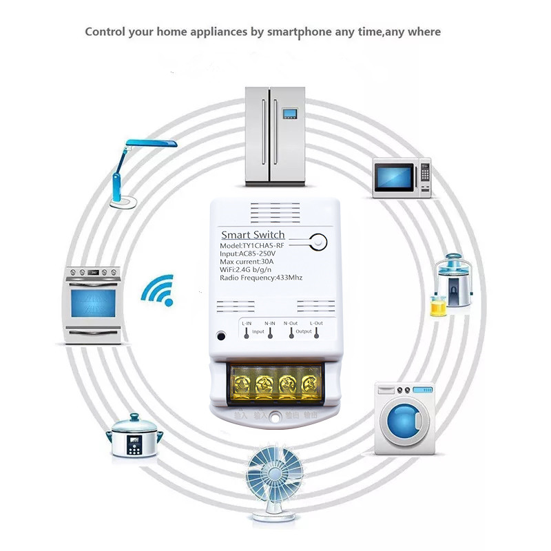 Wifi 30A Relay Module 85-250V  - Tuya 4 Channel recension och pris