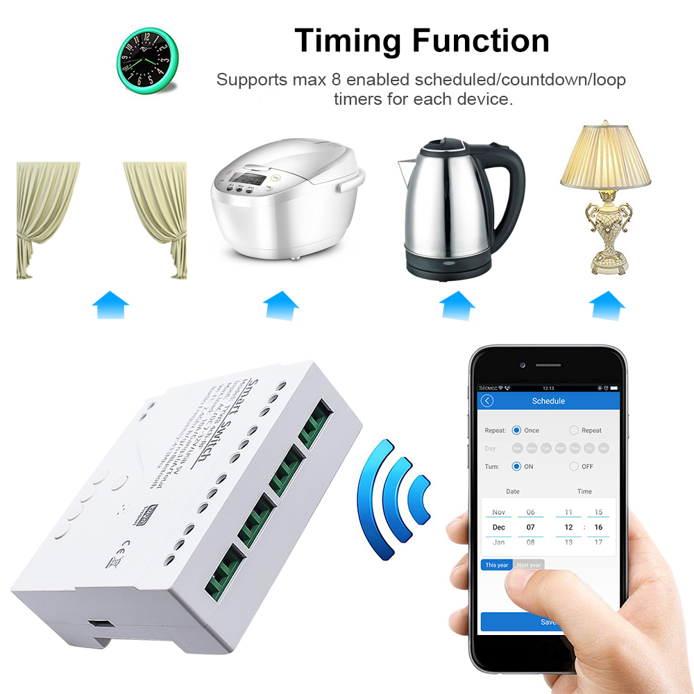Wifi Smart Light Switch 4CH Md - Tuya 4 Channel recension och pris