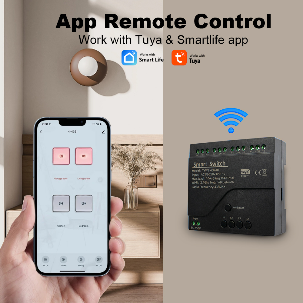 4CH Tuya Smart Wifi Switch Mod - Tuya 4 Channel recension och pris