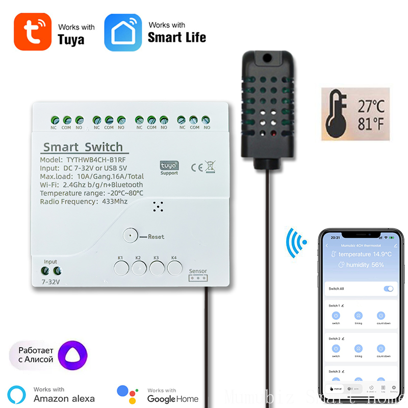 Tuya Smart 7-32V WiFi 4 Channe - Tuya 4 Channel recension och pris