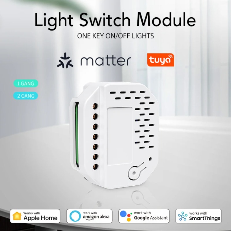 Matter Light Switch Module 2Ga - Smart Relay Tuya recension och pris