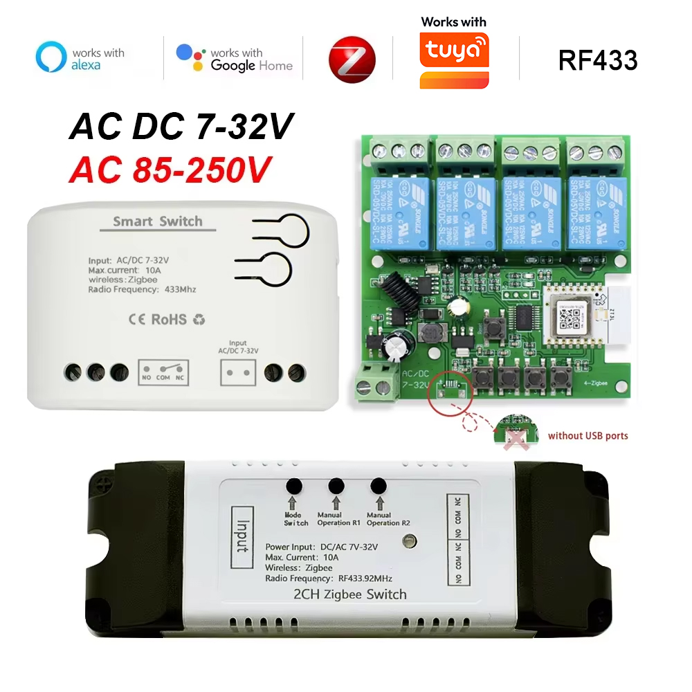 Dry Contact Smart Zigbee Switc - Tuya 4 Channel recension och pris